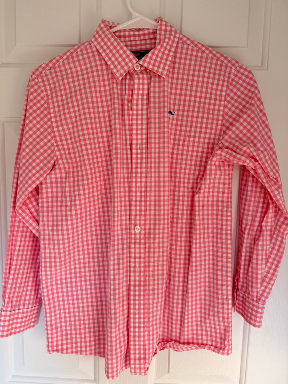 Vineyard Vines Pink Gingham Kids Button-Down Shirt